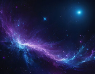 Wall Mural - Deep dark violet neon lights on dark background. cosmic milkiway galaxy