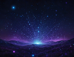 Wall Mural - Deep dark violet neon lights on dark background. cosmic milkiway galaxy