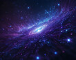 Deep dark violet neon lights on dark background. cosmic milkiway galaxy