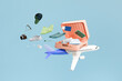 © Pixel Stories/Stocksy - Travel and vacation concept. Luggage suitcase on airplane.