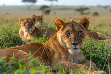 Sticker - lion cub in the grass