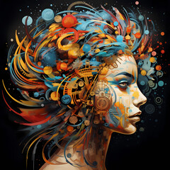 Wall Mural - Abstract representation of the human mind.