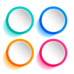 Wall Mural - 3d style modern circular web button in collection