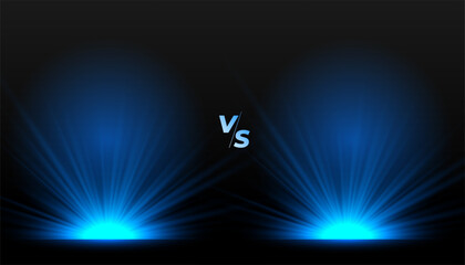 Wall Mural - versus vs competitive screen banner with glowing blue light effect vector