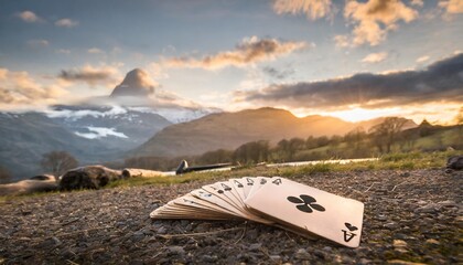 Canvas Print - the battle of spade and four of a kind