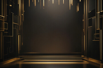 Canvas Print - luxury black gold poster template