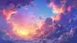 The atmosphere in the sky of the stratosphere ,Fantasy clouds in the sky at sunset. illustration for your design, Sky background with beautiful clouds ,Beautiful clouds in the sky at sunset.


