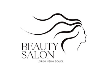 Wall Mural - head of a beauty woman, beauty salon logo concept vector graphic design