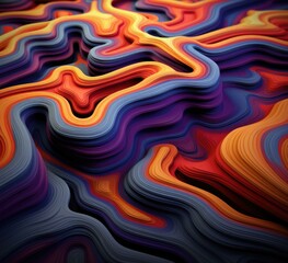 Wall Mural - A colorful abstract image of a wavy pattern. Generative AI.