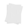 © ferdi - two sheets of blank white paper stacked on a white background for brand identity mockup