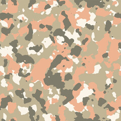 Wall Mural - Seamless pink and khaki military camouflage pattern vector