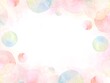 © まむのすけ - 透明水彩で描いたカラフルな水玉のフレーム背景イラスト