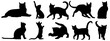 © Khoidir - cat silhouette vector illustration collection.