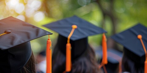 Wall Mural - Graduation hats, mortarboards, ceremonies