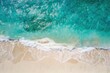 © Nia™ - Photo relaxing aerial beach scene summer vacation holiday template banner perfect aerial drone top view - Generative ai
