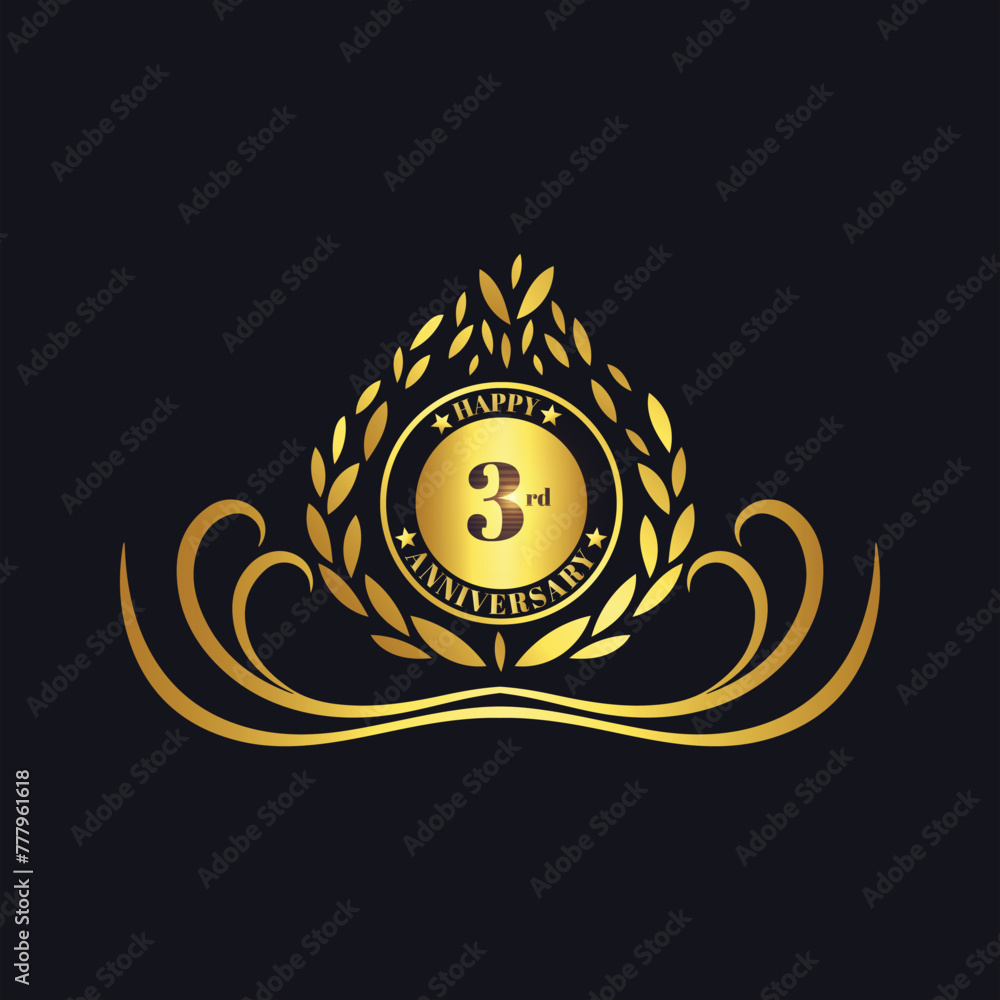 3rd Chapter Lettering 3rd Anniversary lettering design template. Vector and illustration ...