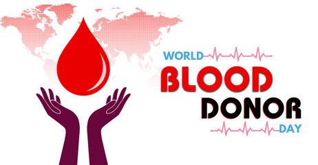 World Blood Donor Day. Campaign or celebration banner design