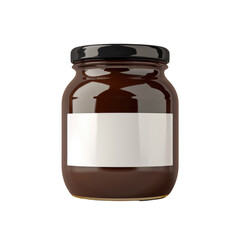 Wall Mural - A close up of a jar of chocolate spread on a Transparent Background