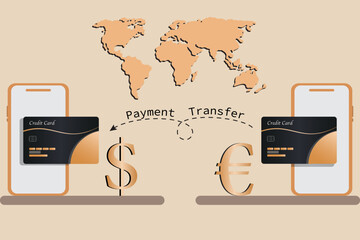 Wall Mural - Concept of financial transactions worldwide