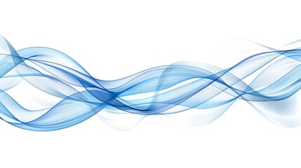 Wall Mural - abstract blue waves flowing across the image. elegant and modern design. perfect for backgrounds and