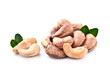 Cashews nuts on white backgrounds