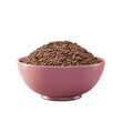 Brown rice in a bowl on a transparent background