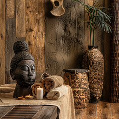 Sticker - African Wellness Oasis, spa therapy session inspired by African wellness traditions, incorporating natural elements