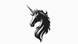 Black Unicorn mascot vector logo flat vector isolated