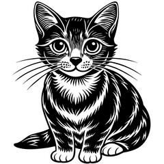 Sticker - black and white cat