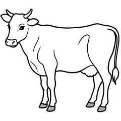 Wall Mural - black and white cow