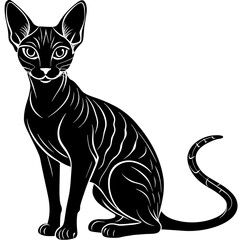 Sticker - black and white cat