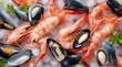 High angle view of shrimps in plate,North Brunswick,New Jersey,United States,USA generative ai 