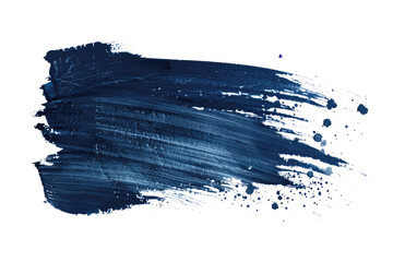 Wall Mural - dark blue watercolor brush stroke isolated on white or transparent png