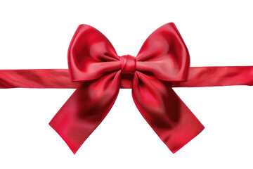 Wall Mural - red ribbon bow isolated on white or transparent png 