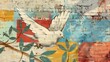 Dove of Peace Street Art on Brick
A peaceful white dove in flight is the focal point of this street art, painted on a multicolored brick wall, symbolizing hope and tranquility.

