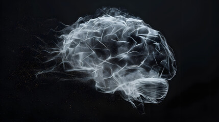 Wall Mural - abstract representation of a thinking brain formed by multi-dimentional data