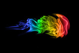 Fototapeta Konie - Abstract colorful flame pattern black background