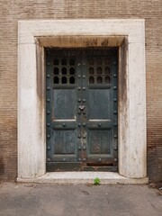 Wall Mural - Old wooden door in the old town of Essaouira, Morocco