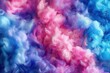 abstract fluffy cotton candy background, pink and blue colors, smoke effect