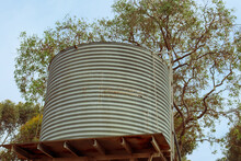 Old Water Tank On Australian Farm