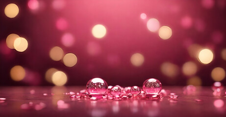 Poster - pink abstract background with bokeh