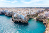 Fototapeta  - Polignano a Mare town, Puglia region, Italy, Europe. Aerial view