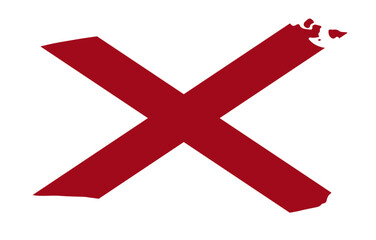 Alabama state flag with palette knife paint brush strokes grunge texture design. Grunge United States brush stroke effect