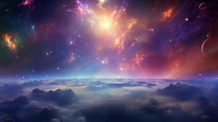 Wall Mural - A fantasy hyper zoom backdrop with cosmic wonders