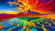 Global temperature anomaly map, vibrant thermal imaging, abstract