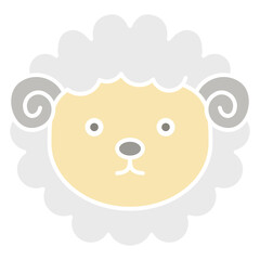 Sticker - sheep animal head cartoon