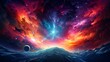 Vibrant digital artwork inspired by the cosmos and stars