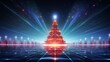 Joyful digital christmas trees interpretation lighting up virtual festivity