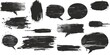 A collection of black and white brush strokes