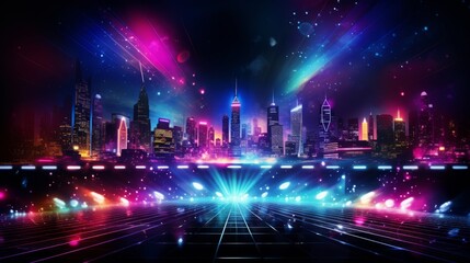 Wall Mural - Nightlife theme with vibrant energy